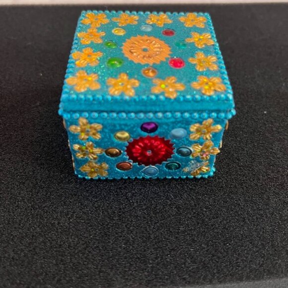 VINTAGE | 5 band 925 Silver Ring Turquoise Enamel - Picture 8 of 9